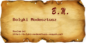 Bolyki Modesztusz névjegykártya